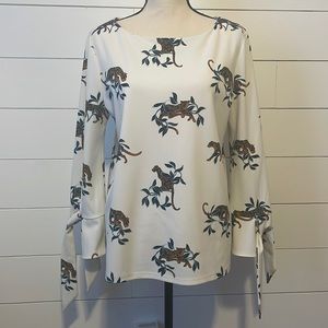 Ann Taylor leopard graphic print blouse